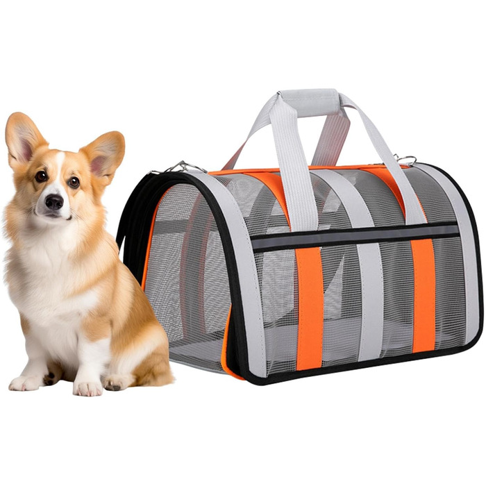 Сумка-переноска для собак, складана, легка, стильна, для подорожей та перельотів, 52 x 35 x 4 см