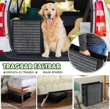 Рампа для собак у машину, складана, 160 см, з антиковзким покриттям, для легкових автомобілів, вантажівок та SUV, до 90 кг