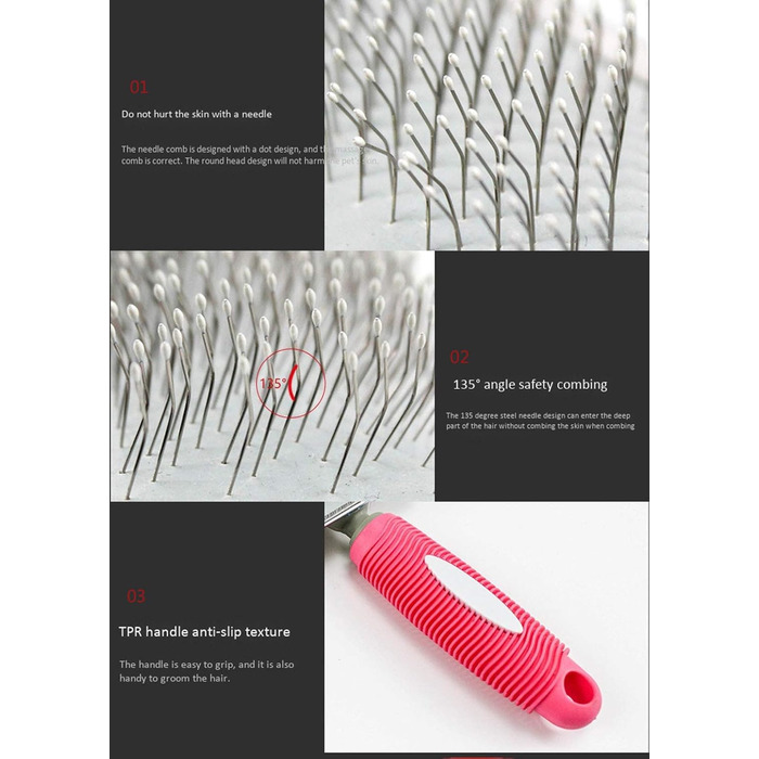 Преміум щітка для грумінгу собак, для малих та великих порід, видаляє шерсть, синій колір