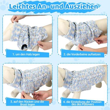 Пуловер для собак SlowTon, теплий зимовий пуловер з коміром-горловиною для дрібних та середніх собак, блакитний, XL