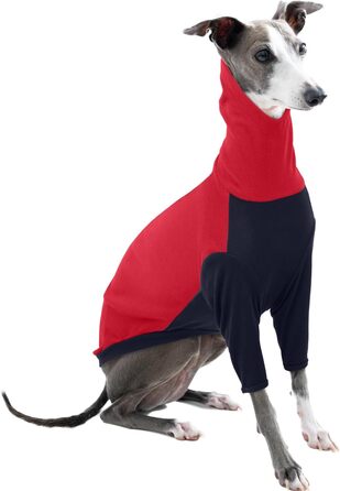 Теплий зимовий пуловер для грейхаундів та інших породистих собак, флісова куртка, піжама, жилет, червоний (L)