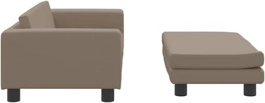 Ляжка для собак, м'який лежак з розширеним спальним місцем, диван-софа для маленьких собак, котів, штучна шкіра (капучино)