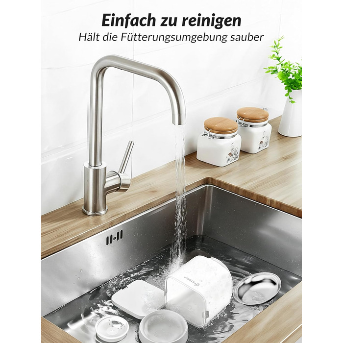 Автомат годування котів з камерою, розумний автомат для котів, 5л, 1–6 прийомів їжі для котів та тварин середніх розмірів з відео