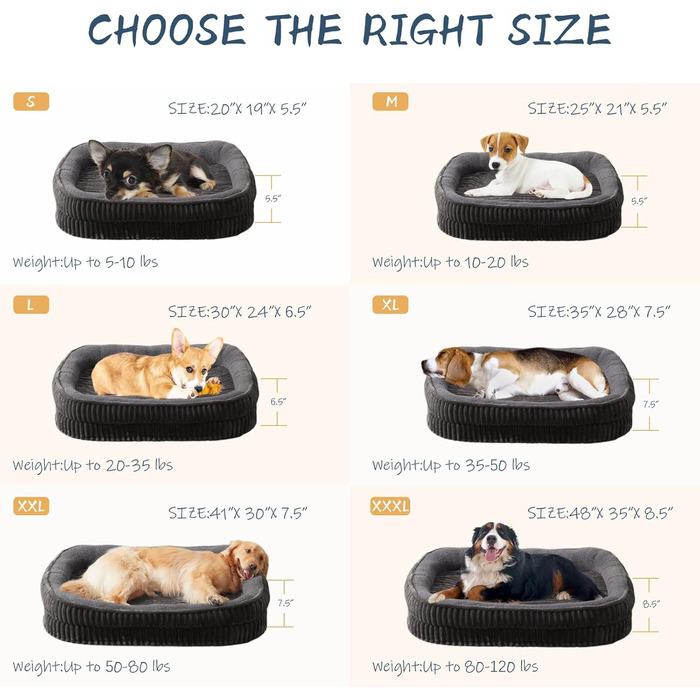 Ортопедичне ліжко для собак середніх порід, собаче ліжко з високощільним пінопластом, для вольєру, з чотирибічною підтримкою шиї, знімний, пральний чохол, неслизьке дно, 91x61x16 см, темно-сірий