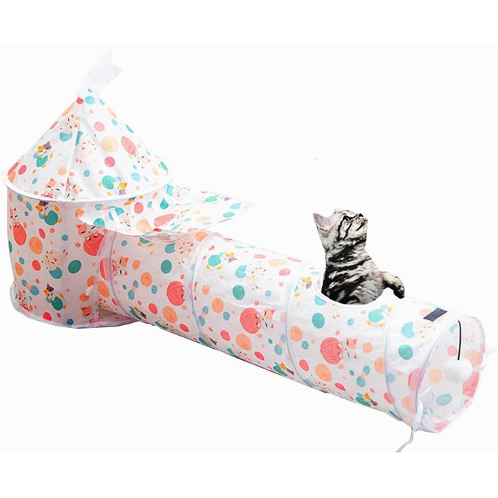 Ігровий тунель для котів та тварин, Pop-Up тунель, складаний, для дому (рожевий)
