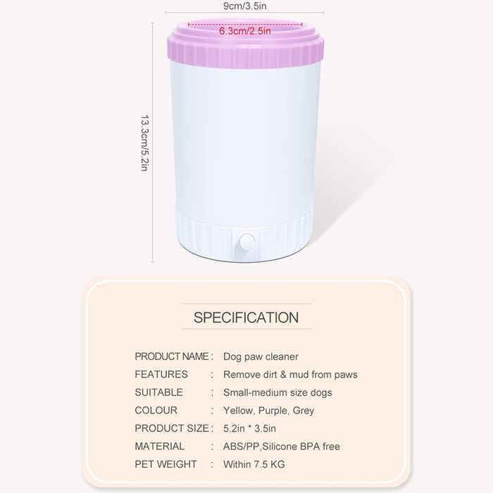 Очисник лап для собак PJDDP з рушником: портативний, силіконовий, для собак і котів, масаж, видалення бруду (сірий)
