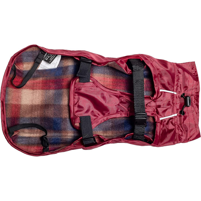 Водонепроникна куртка для собак CHIARA Finn, розмір XL (бордовий), з флісовою підкладкою, для будь-якої породи, з відбиваючими смугами