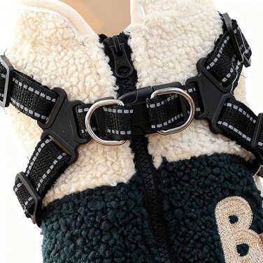 Зимовий теплий одяг для собак, вітронепроникний, з флісовою підкладкою, жилет з отвором для шлейки, для малих та середніх тварин, зелений та білий, для прогулянок та активного відпочинку