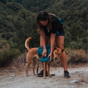 Водна пляшка для собак Kurgo RSG, знімний чохол, сумісна з MOLLE, кріплення для службового нашийника, блакитна, універсальний розмір