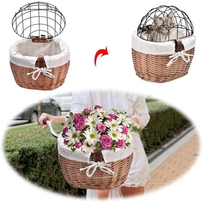 Велосипедний кошик для тварин з кришкою, 30x25x30 см. Підходить для котів, собак, покупок та подорожей