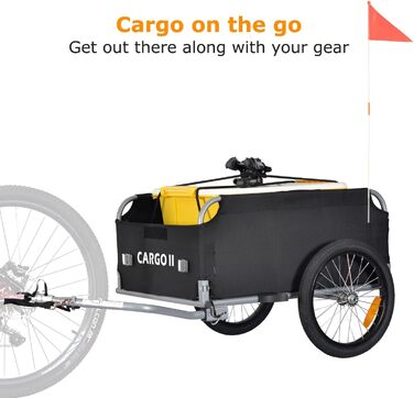 Фahrrad Lastenanhänger Tiggo Cargo II: вантажний велосипедний причіп, 130 літрів, зелений, складна конструкція