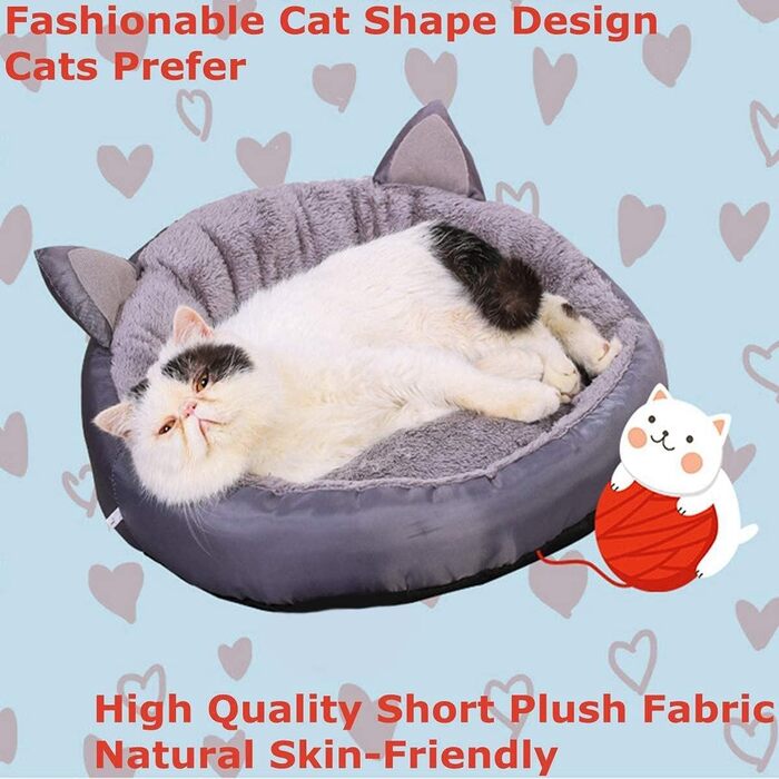 Кругле ліжко для собак та котів Queta. Тепле, миється, зручне ліжко для домашніх тварин (сірий)