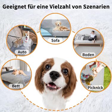 Водостійкий коврик для собак Pick for Life, 157x208 см, миючий, для великих і маленьких собак, захист ліжка, дивана, авто, двосторонній, сірий