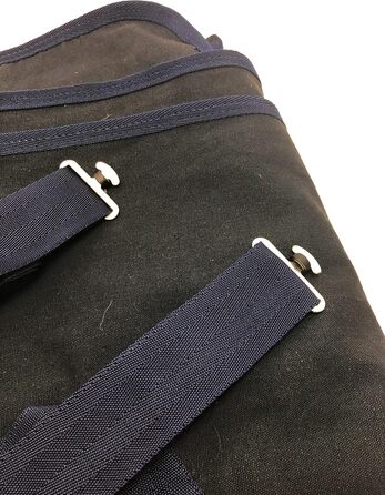 Літня бавовняна попона для коней Maddy 2, легка та дихаюча, з ременями та захистом хвоста, 155 см, чорний/синій