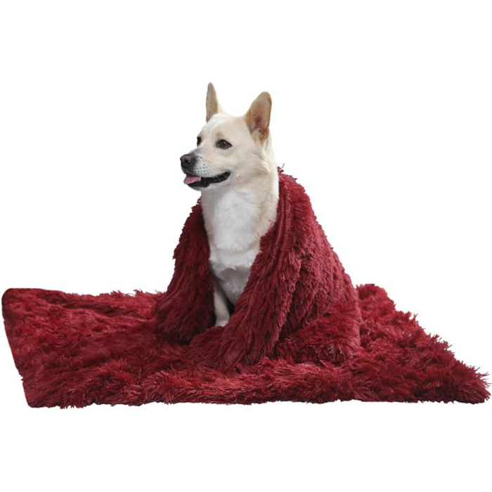 М'яка та зручна ковдра для котів та собак CuiGrün, 100х75 см, винно-червона