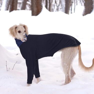 Пуловер з високим коміром для грейхаундів та віндхундів, теплий одяг для собак, зимовий пуловер для маленьких цуценят та грейхаундів, чорний (M)