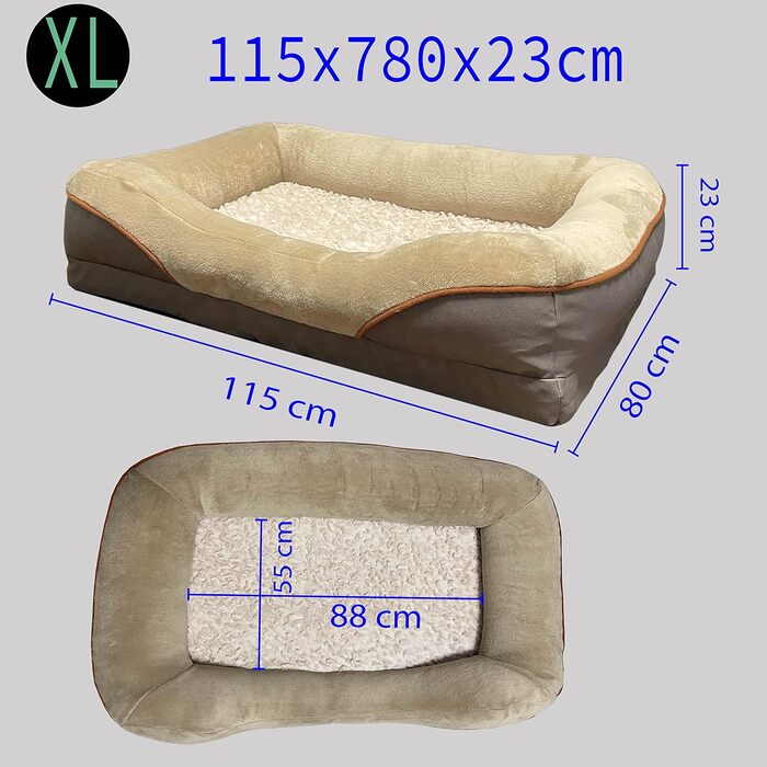 Крісло-ліжко для собак Magic Dog з ергономічною матрацом з memory foam, м'який плюшевий чохол, різні розміри, підходить для собак маленьких, середніх та великих порід, знімний та пральний чохол, нековзне покриття