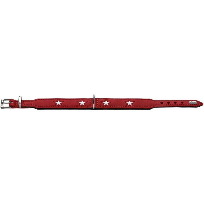 Нашийник для собак HUNTER MAGIC STAR, шкіряний, зірки, м’який, червоний, 60 см (M-L)