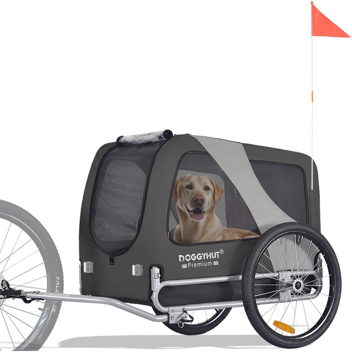 DOGGYHUT® Преміум великий велосипедний причіп для собак, 270 л, для середніх і великих порід