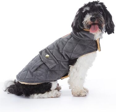 Зимовий теплий пуховик для собак з протекторними отворами, вітронепроникна куртка для холодної погоди, бавовна, костюм для цуценят, маленьких та середніх собак, розмір XL (Стиль 1: Темно-сірий) XL: Обхват грудей: 50 см / 19.6 дюймів Стиль 1: Темно-сірий