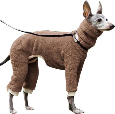 Піжама для собак з високим коміром: теплий флісовий комбінезон для Віппетів та Афганських Віндхундів, затишна піжама для домашніх тварин (A,M)