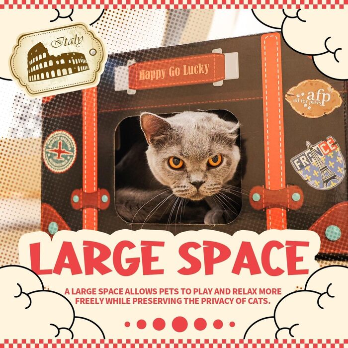 Котячий будиночок-крісло з картонної хвилястої поверхні ALL FOR PAWS Happy Go Lucky - великий, знімний, для дому