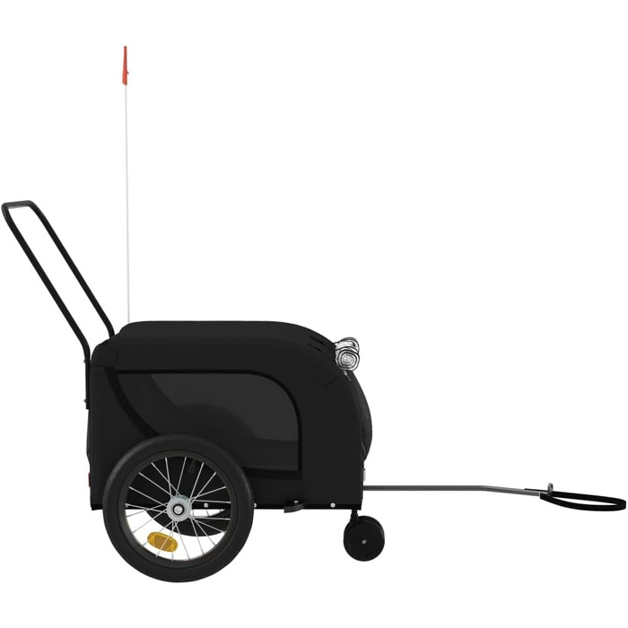 Фургон для собак Fasba: велосипедний причіп для тварин з відбивачами та прапорцем, чорний, 125 x 63 x 66 см