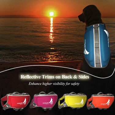 Жилет рятувальний для собак VIVAGLORY, великий розмір XL, блакитний, для плавання та катання на човні