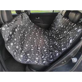 Водонепроникний захисний килимок для автомобіля для собак та котів 137x153 см (3 кістки, чорний)