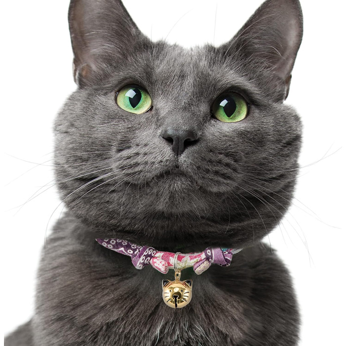 Нашийник для котів Necoichi Chirimen Hanabi Feuerwerk, фіолетовий