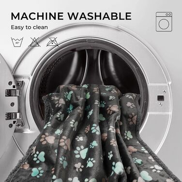 Водонепроникний килимок для собак Luciphia, плюшевий, з флісу, для дому та вулиці, захисний для дивану, ліжка, автокрісла, меблів, сірий, розмір L (145 x 165 см)