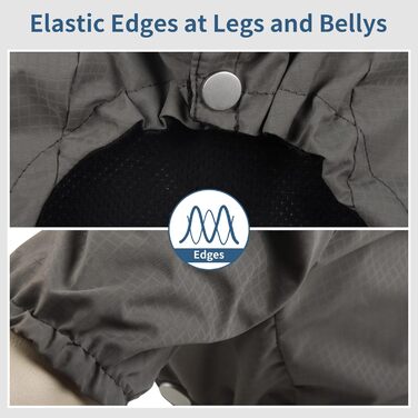 Дощовик для собак середнього розміру JoyDaog Premium з капюшоном, сірий, розмір L. Водонепроникна куртка для активного відпочинку та прогулянок.