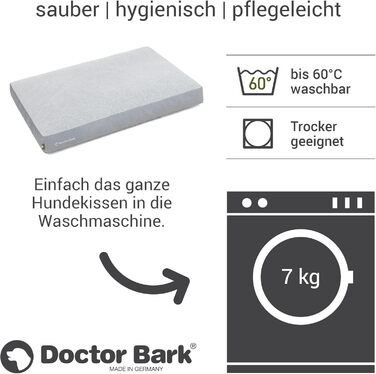 М'яке ліжко для собак середнього розміру GreenLabel - зручне, миється, 88x60 см, світло-сірий колір