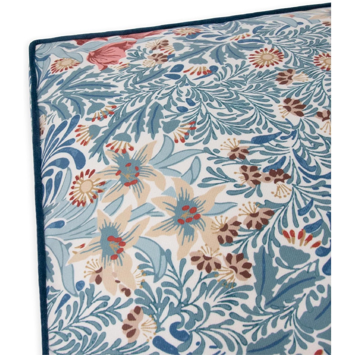 Матрац для собак Rosewood x Morris & Co. великого розміру, бордовий, з товстим шаром наповнювача, неслизький, можна прати, з принтом William Morris (Bower Berry Print, середній)