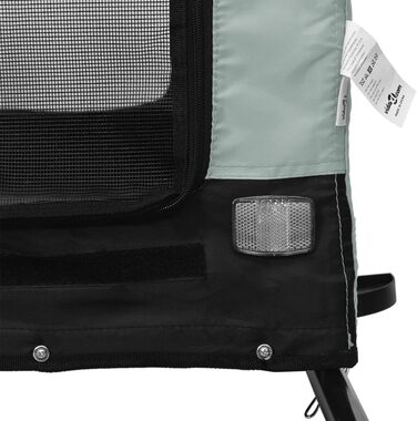 Причіп для собак Tidyard: міцний та безпечний (45 кг), з відбивачами та прапором, Oxford-тканина та метал (сірий та чорний)