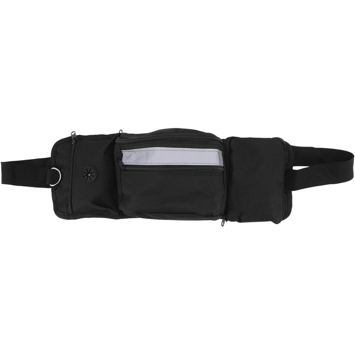 Сумка для корму для собак, поясна сумка, бананка для тренувань, чорна, поліестер, з кишенями для ласощів