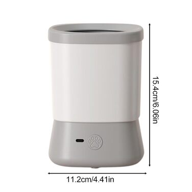 Очисник лап для собак Pfotenreiniger – 2 швидкості, портативний, проти бруду | Компактний для кемпінгу, подорожей, сірого кольору