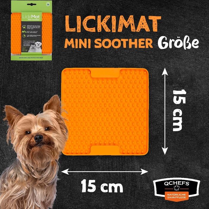 Набір для догляду за зубами собаки QCHEFS: флокери та Lickimat Soother проти неприємного запаху та зубного каменю. Ідеально для заспокоєння та догляду в дорозі. Аксесуар для собак, Lickidental Bundle Mini Soother