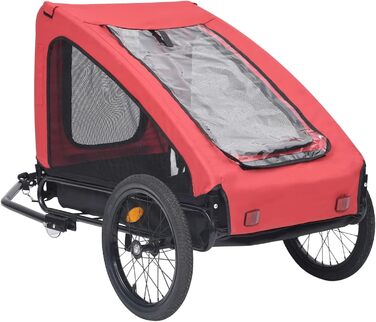 Фарм-причіп для велосипеда Tidyard: для собак, домашніх тварин, з функцією джогера, складаний, червоно-чорний