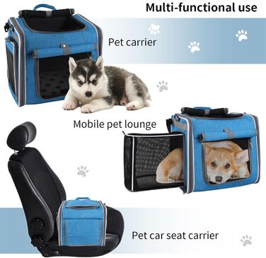 Корзина для собаки на велосипед, передня корзина-рюкзак з вентиляцією, регульована переноска для прогулянок та подорожей