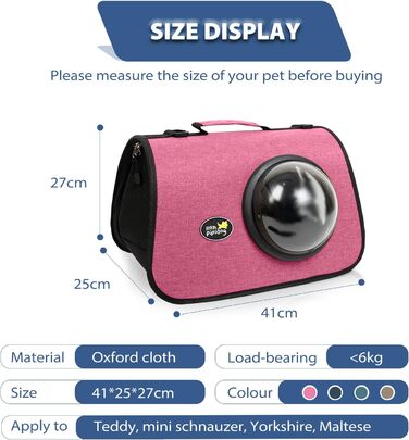 Транспортна сумка для кота/собаки PETCUTE, 41 x 25 x 27 см, складана, з вентиляційними отворами, підходить для середніх котів та маленьких собак, схвалена авіакомпаніями, темно-зелений (рожевий)