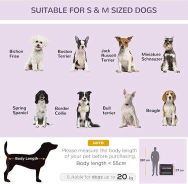 Переноска для котів та собак PawHut 80 см, фіолетовий колір - переноска для тварин, подорожей