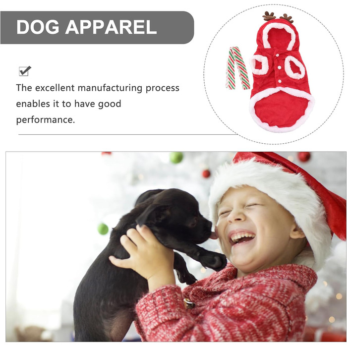 Костюм для собаки/кішки Холібанна, Різдвяний олень, тепла жилетка для зими (L)