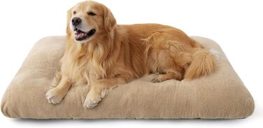 Килимок для собак BEDSURE XL - великий лежак для собак з неслизьким дном, антистресовий, 104x69x8 см (119x74x8 см), верблюжий колір