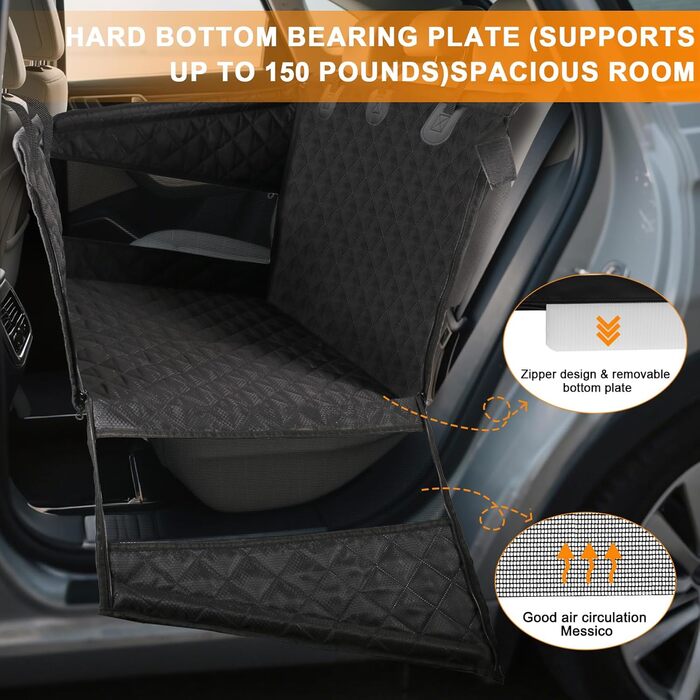 Підвищення для собак у машину - чорний L, для великих та середніх порід