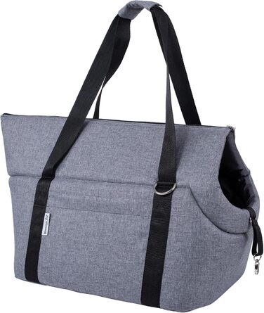 Сумка-переноска для собак BOUTIQUE ZOO XL до 15 кг – велика переноска для середніх собак та котів – м'яка, складна та пральна – 52×35×39 см – сіра