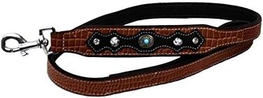 Шкіряний повідець для собак MICHUR Lakota, коричневий, 150x2,5 см, плоский, сумісний з нашийником Lakota