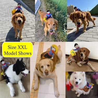 Костюм для коня для домашніх тварин SEIS, Ковбойський костюм для собак, для їзди, карнавальний, на Хелловін, XXL, коричневий, обхват грудей 75-95 см