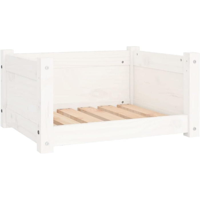 Крісло-ліжко для собак та котів біле, 55,5x45,5x28 см, масив дерева, сосна