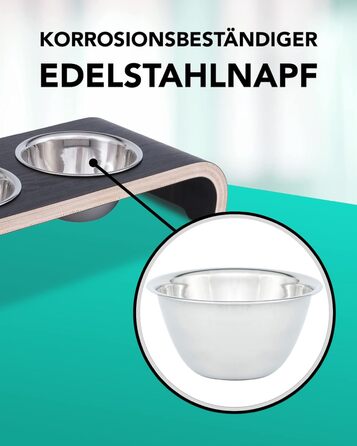 Набір мисок для котів MilaCasa Katzennapf - 2 шт. підняті миски для котів, подвійний набір мисок для їжі та води для котів (Макассар)